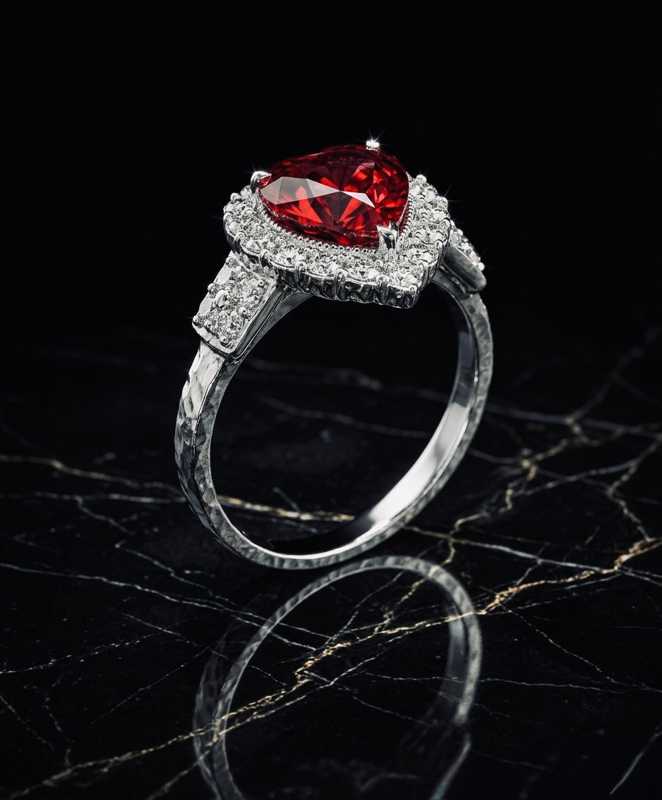 The Royal Ruby Adjustable Heart Ring