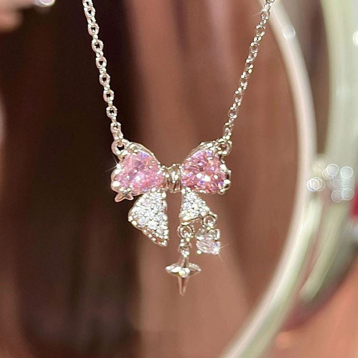 The Pink Ribbon Bow Necklace 🎀