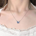 Sapphire Wings Butterfly Pendant